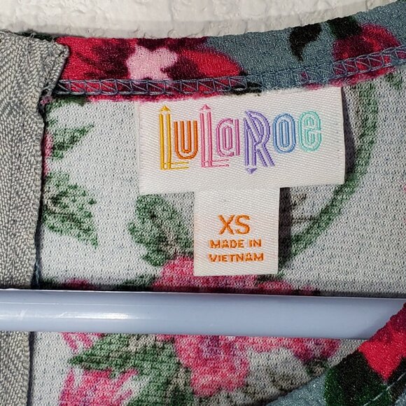 LuLaRoe Amelia Women's Dress Floral Print A-Line Dress XS Pleated Pockets - Picture 9 of 10